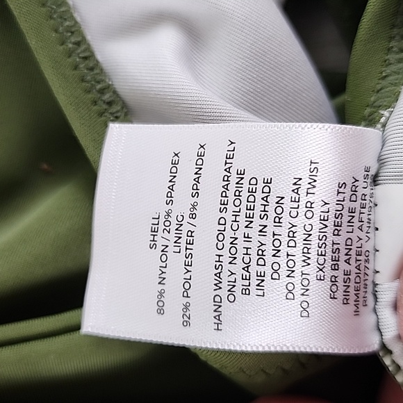 Shade & Shore army green high cut one piece swimsuit with tie Size Small - Picture 9 of 9